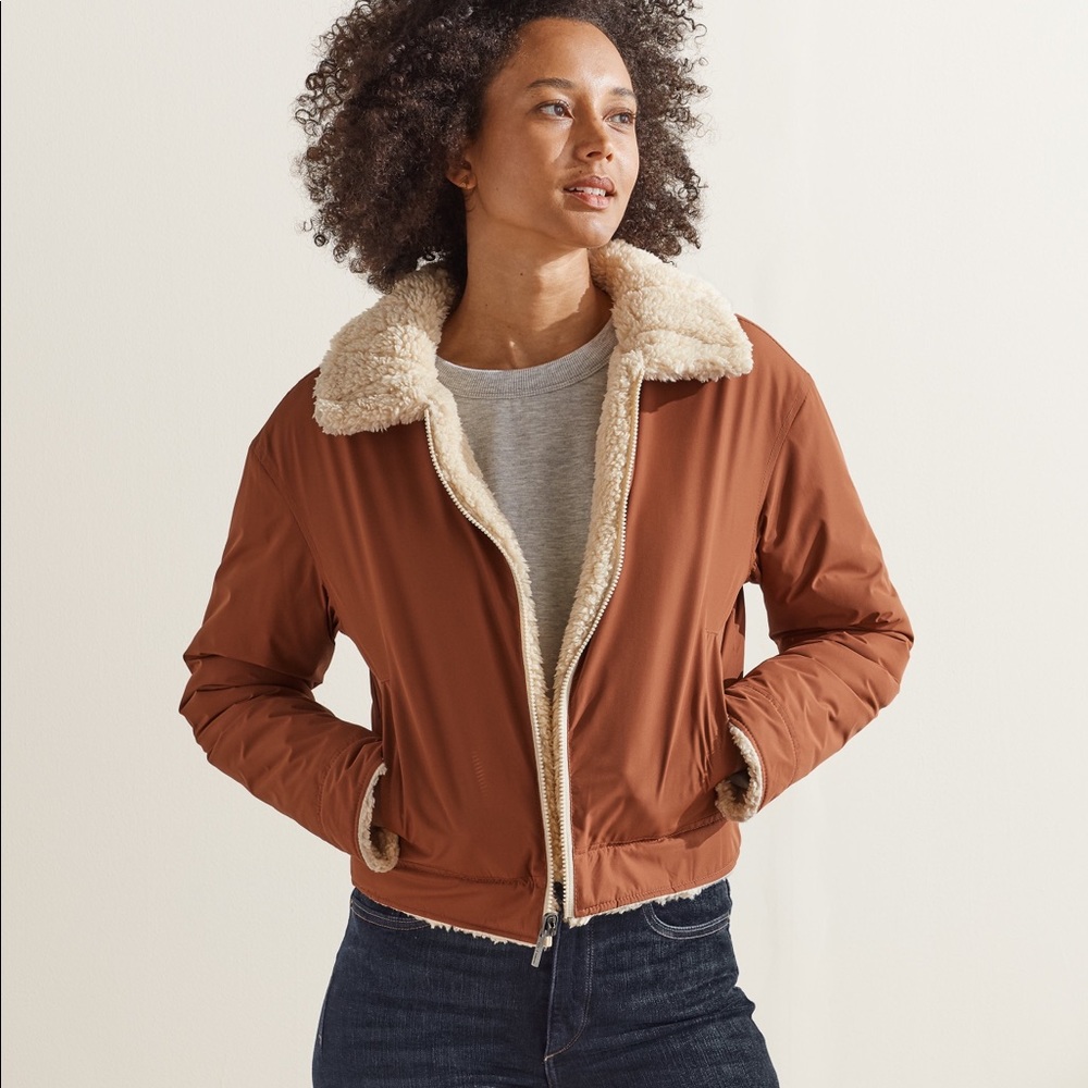 UpWest Brown Teddy Jacket with Cream Accents